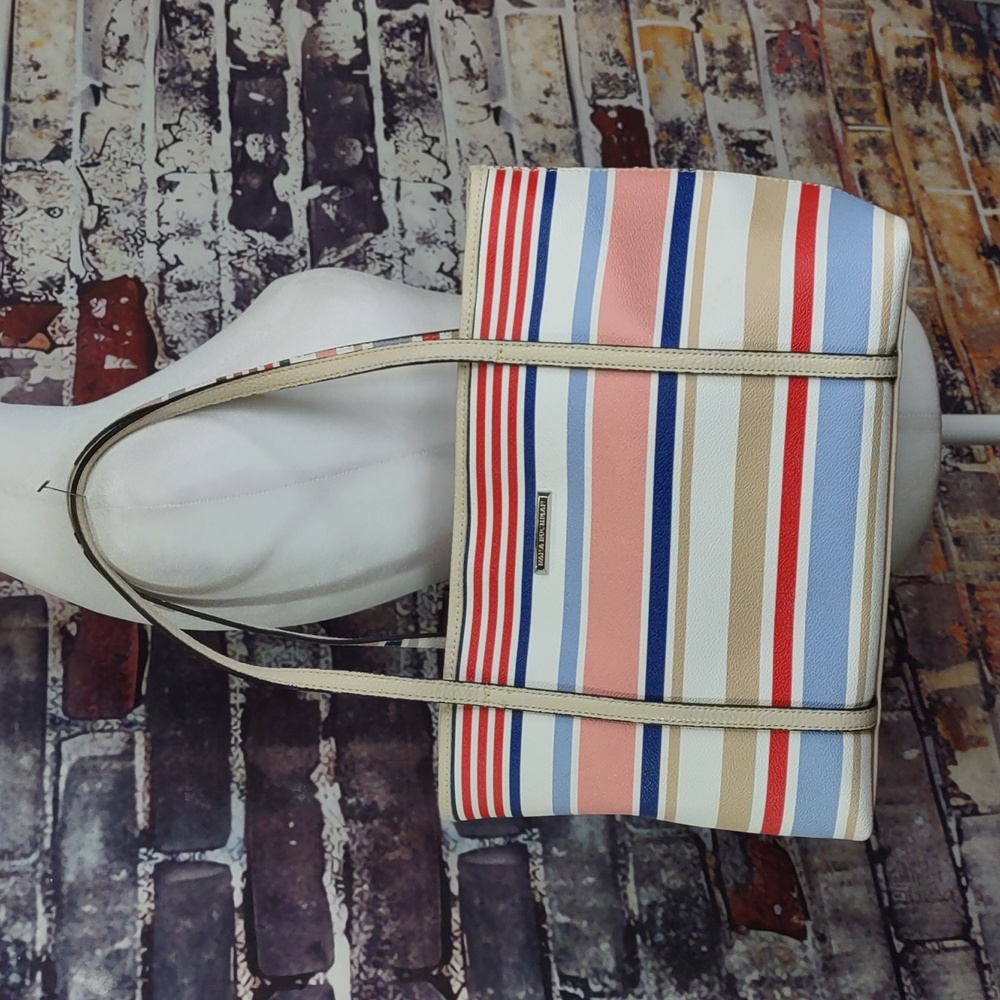 Dana Buchman Stripe Faux Leather Tote Bag
